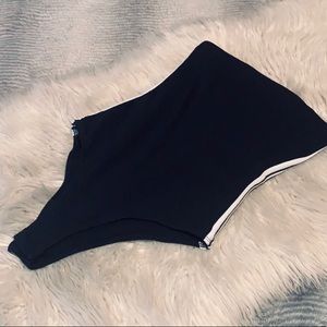 Black Tube Bodysuit Side Stripes Adidas Inspired